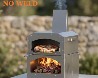 Draagbare houtgestookte pizzaoven | Lasvrij roestvrijstalen fornuis (pdf, DXF, STEP)
