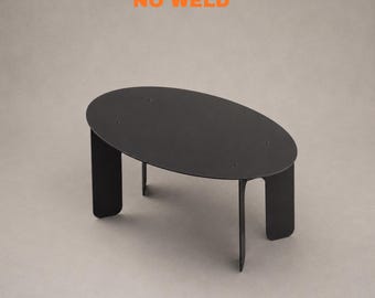 Moderne metalen salontafelplattegronden | Lasloos, minimalistisch ontwerp (DXF, STEP, PDF)
