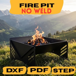 No Weld Flat Pack Fire Pit | 2mm Metal Laser Cut DXF, STEP, PDF Design