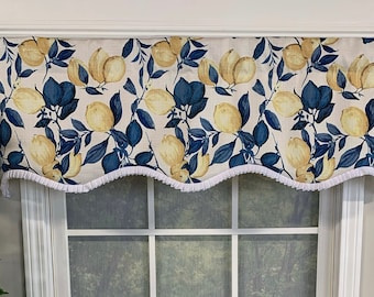 Lemon shaped window treatment valance