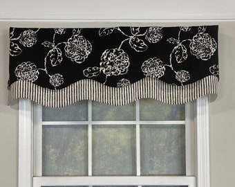 Poufy floral layered shaped valance