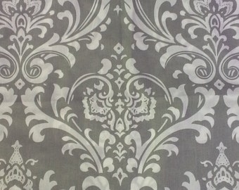 Tie up valance in navy, grey or black or pink damask