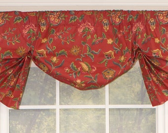 Balloon valance with tails, drapery panels,pillow