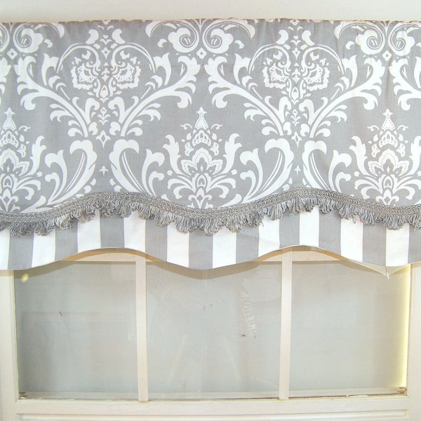 Double Layer Damash and Stripe Shaped Valance