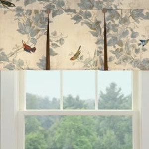 Aviary windsong pleated valance in white ivory or midnight