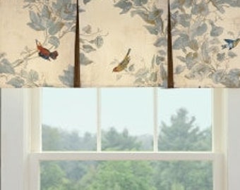 Aviary windsong pleated valance in white ivory or midnight