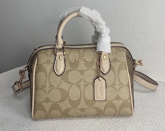 Coach Mini Bennett Satchel Beige Signature Canvas Crossbody Bag