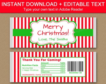 Christmas Candy Bar Wrappers, Christmas Favors for Adults, Printable Christmas Chocolate Bar Wrappers, Holiday Party Favors Adults CSV