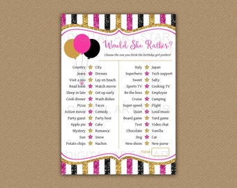 50th Birthday Games for Women, 60th Birthday Game Printable, Would She Rather Birthday Game, Adult Birthday Games, This or That Birthday B4