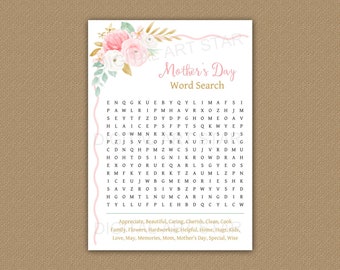 Mother's Day Word Search Printable, Mothers Day Games for Adults, Mothers Day Word Games for Kids, Mothers Day Activities for Family FL1