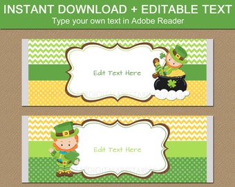 St Patricks Day Candy Bar Wrapper Template - St Patrick's Day Party Favors - Printable Candy Wrappers - Chocolate Bar Wrappers Download