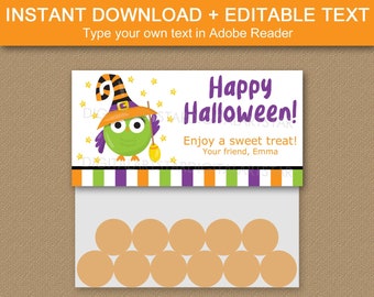 Halloween Owl Bag Toppers - Halloween Toppers Printable - Halloween Bags for Candy - Downloadable Halloween Favors - Halloween Party Favors