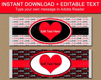 Valentine Candy Bar Wrapper Template, Wedding Chocolate Wrapper, Bridal Shower Candy Wrapper Printable, Anniversary Candy Label Template V8