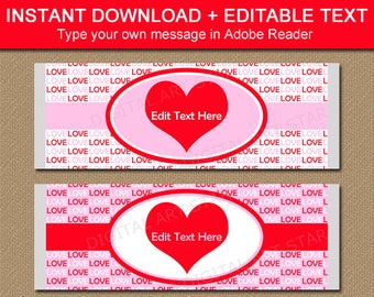 Valentines Day Chocolate Bar Wrapper Template, Pink and Red Candy Bar Wrapper, Valentine Party Favors, Valentine Gift, Valentine Ideas V8