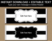 Chocolate Wrappers Template, Black and White Party Favors, 80th Birthday Ideas, Retirement Party Favors, 90th Birthday, 100th Birthday B7 Il_170x135