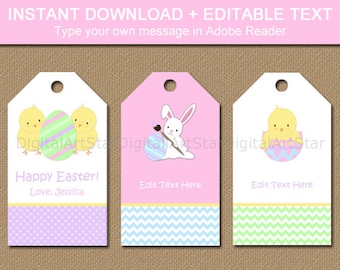 Easter Tags - Easter Gift Tags Printable - Easter Printable Tags - Easter Thank You Tags - Easter Bunny Tags - Easter Favor Tags Download