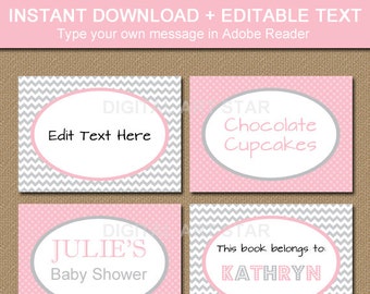 Candy Buffet Labels, Baby Shower Labels, Printable Buffet Cards, Bridal Shower Labels, Tent Cards, 1st Birthday Labels, Food Labels BB1