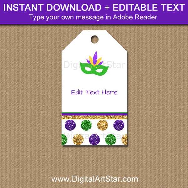 Mardi Gras Tags, Mardi Gras Printable Tags, Mardi Gras Favor Tags, Mardi Gras Gift Tags, Mardi Gras Birthday Tags Instant Download M2