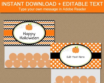 Halloween Bag Toppers, Halloween Bag Printable, Fall Treat Bag Topper  Template, Halloween Party Favors, Little Pumpkin Favor Bags BB7