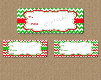 Christmas Gift Tag Stickers To and From, Printable Christmas Gift Labels, Holiday To From Stickers, Christmas Tags Digital Download C4