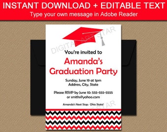 Graduation Invitation, High School Graduation Announcement, College Graduation Printable, Digital Download, EDITABLE Graduation Sign  G3