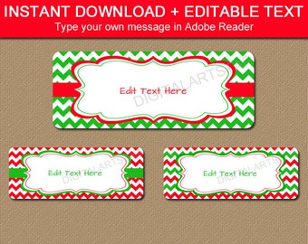 Printable Christmas Address Labels Template - EDITABLE Holiday Address Labels - Christmas Return Address Labels - Christmas Gift Tags C4