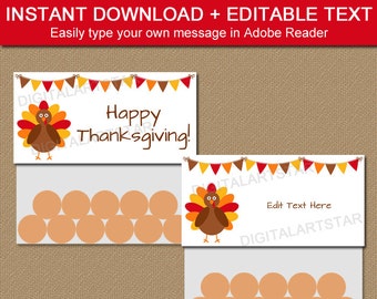 Thanksgiving Treat Bag Toppers - Thanksgiving Candy Bag Toppers - Thanksgiving Bag Toppers - Bag Tags - Bag Labels - Party Supplies T2