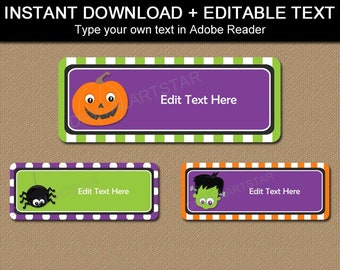 Halloween Address Labels Template, Halloween Return Address Labels Printable, Address Stickers for Envelope, Halloween Labels Download HF