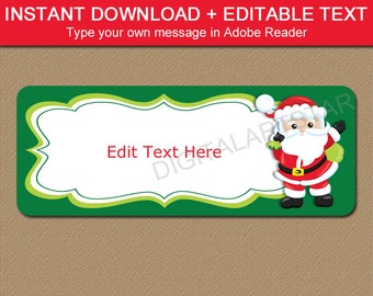 Santa Labels, Christmas Address Labels, Printable Santa Gift Labels, Santa Address Labels, Christmas Return Address Label, Santa Stickers C5