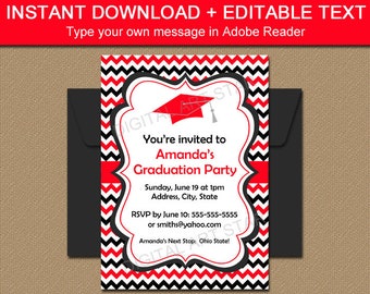 Graduation Invitation Template, College Graduation Announcement Download, EDITABLE Graduation Party Invite, PRINTABLE Party Ideas G3