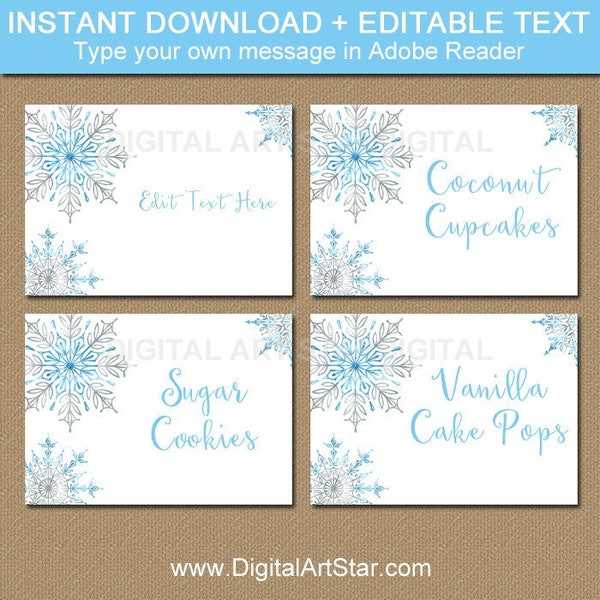 Snowflake Place Card - Etsy