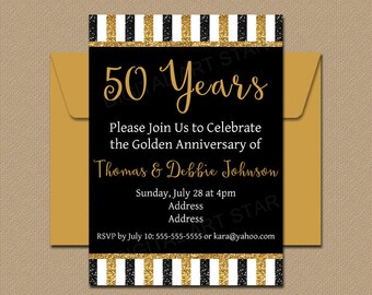 50th anniversary invitation etsy
