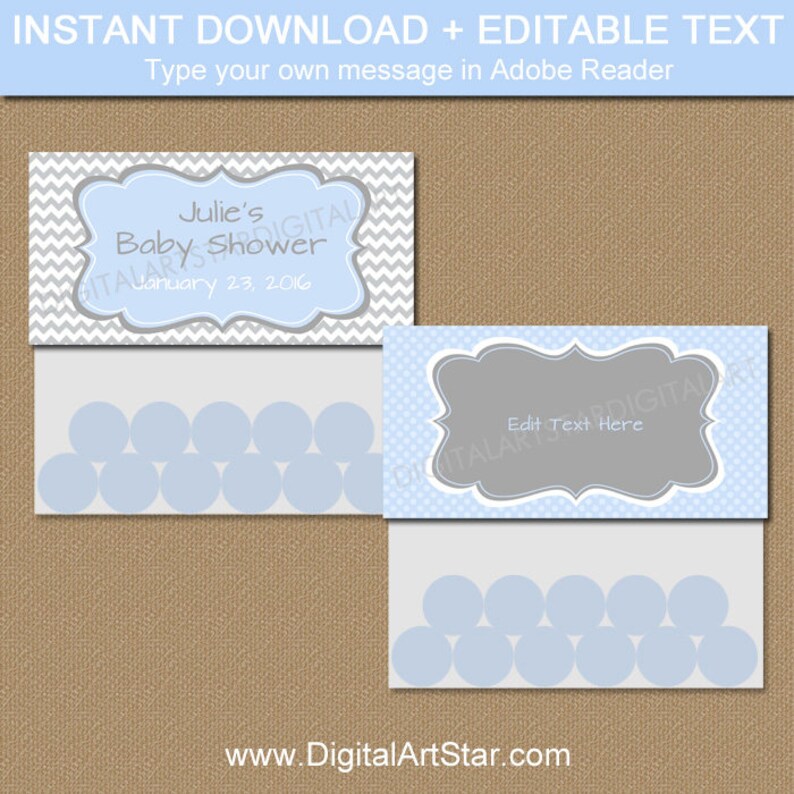 Baby Boy Shower Goodie Bag Toppers - Baby Blue and Grey Baby Sho Baby Boy Shower Goodie Bag Toppers - Baby Blue and Grey Baby Sho