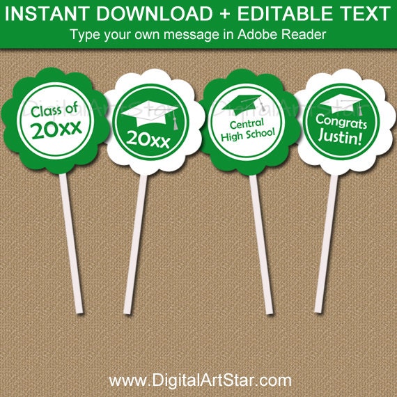 graduation cupcake topper template printable graduation party