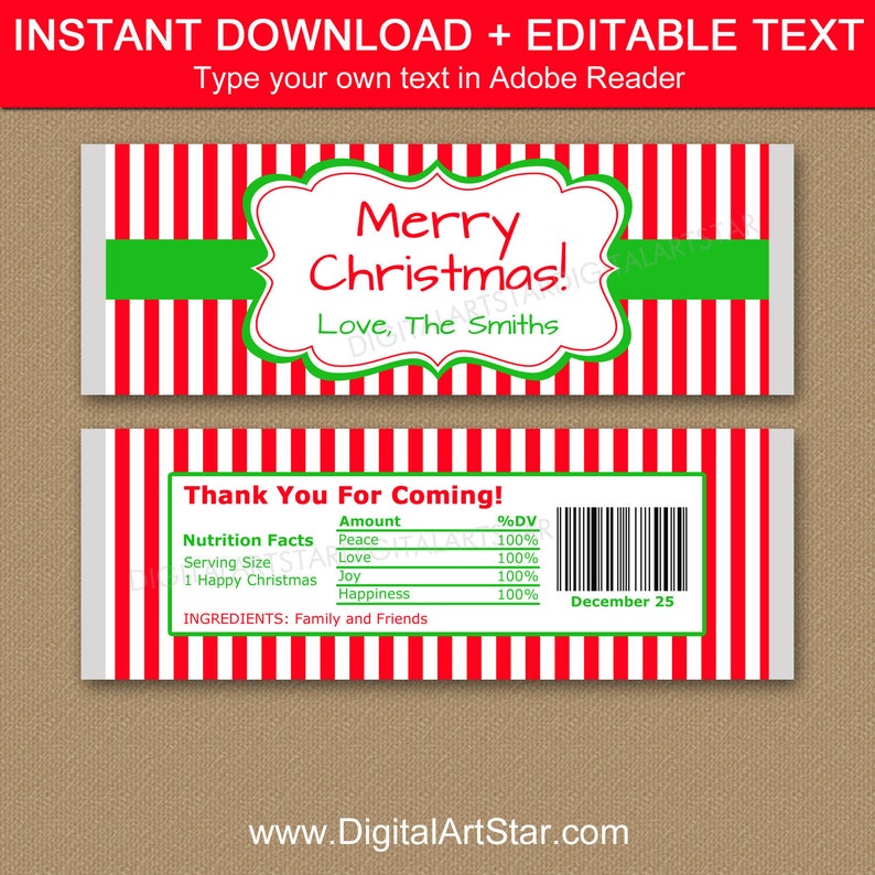 Christmas Candy Bar Wrappers, Christmas Favors for Adults, Printable Christmas Chocolate Bar Wrappers, Holiday Party Favors Adults CSV image 1