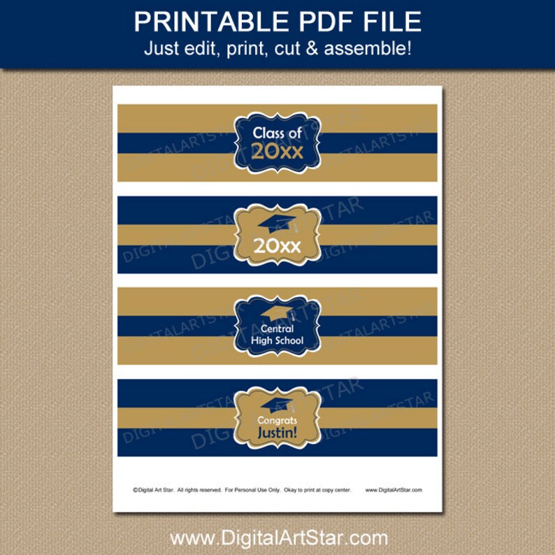 Graduation Party Decorations 2021 Navy Blue and Gold College Etsy