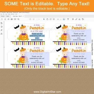 Little Pumpkin Thank You Tags Printable Little Pumpkin Baby Shower Gift ...