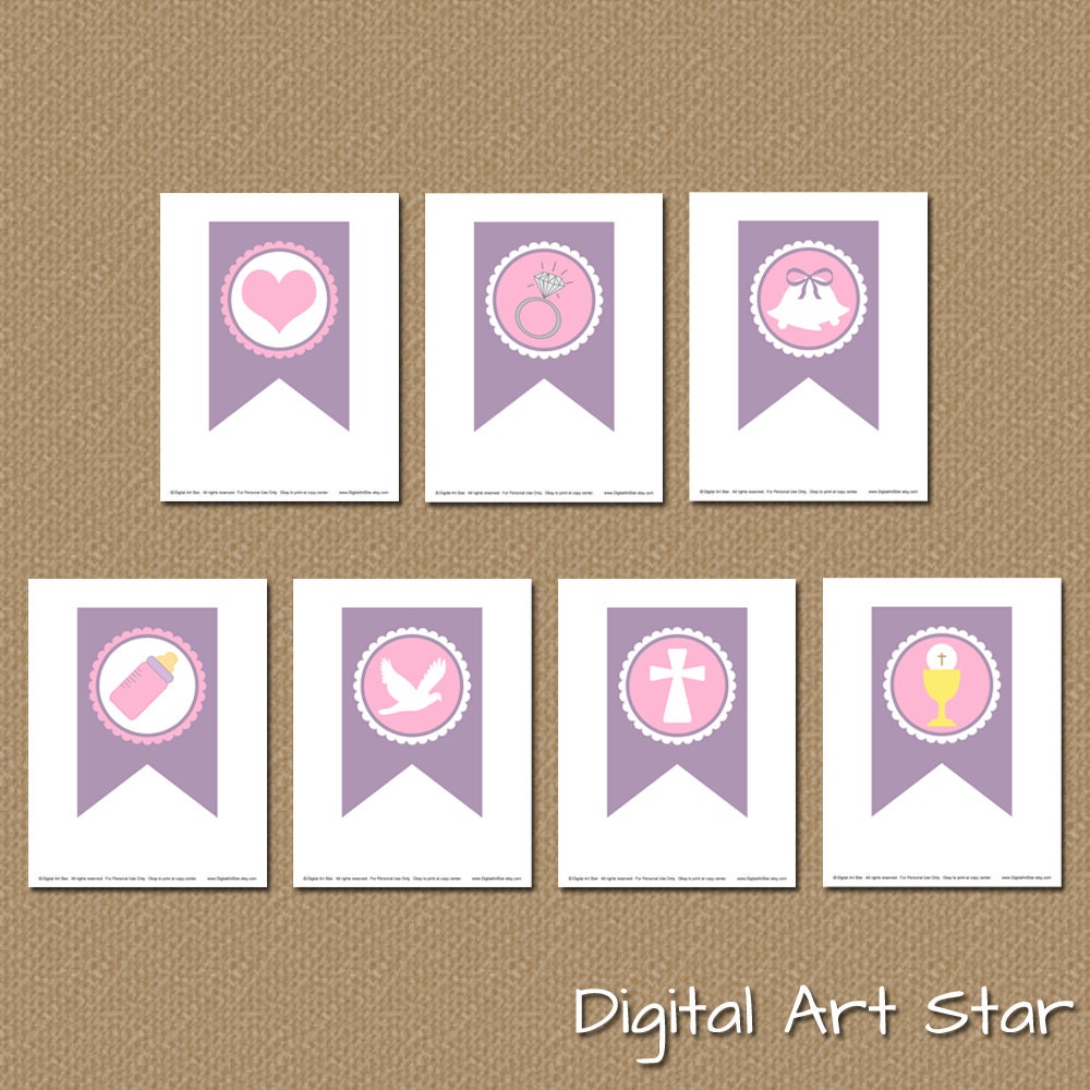 Printable Alphabet Pennant Banner / Create Your Own Banner / A Etsy