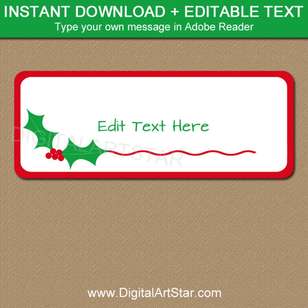 Editable Christmas Address Labels - Gnome in Wreath