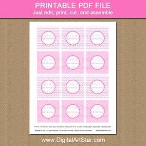 Pink Cupcake Toppers Printable Pink Baby Shower Decorations - Etsy