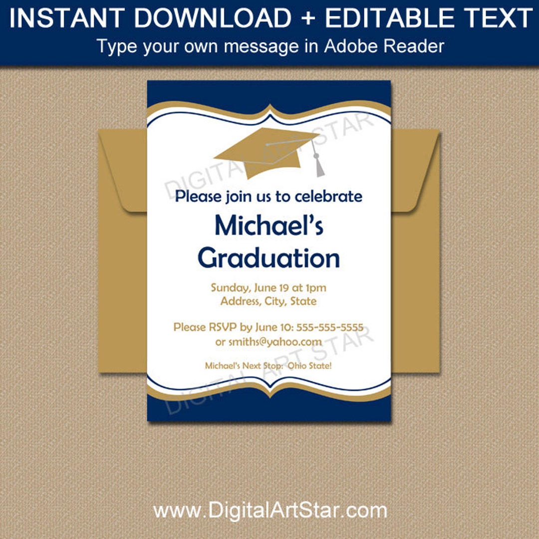 Graduation Announcement Template Graduation Invitation - Etsy