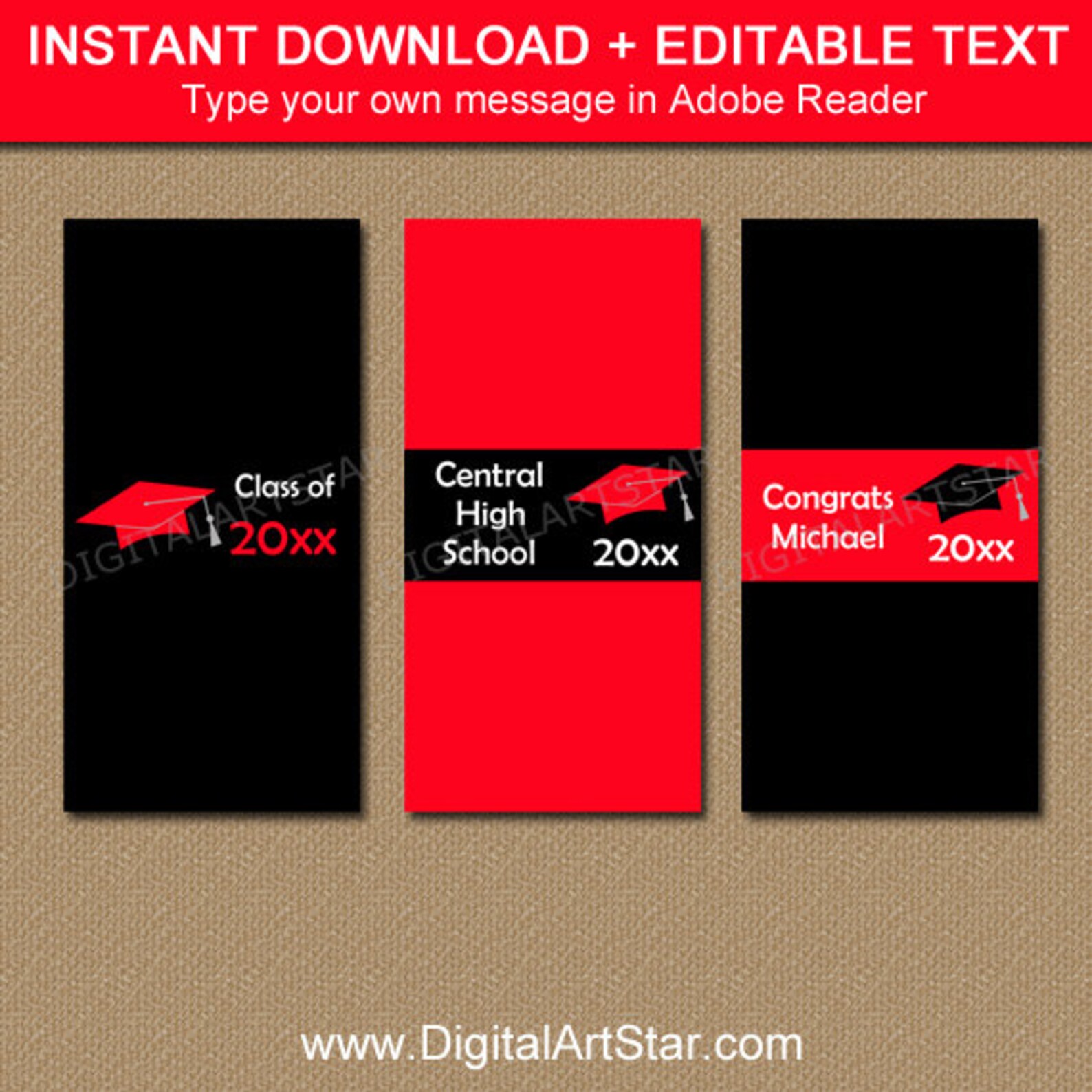 Graduation Mini Candy Bar Wrappers Graduation Candy Wrappers - Etsy