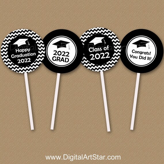 graduation cupcake toppers printable class of 2022 graduation etsy norway