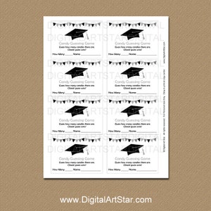 Graduation Party Game, Black and White Graduation Printable Game ...