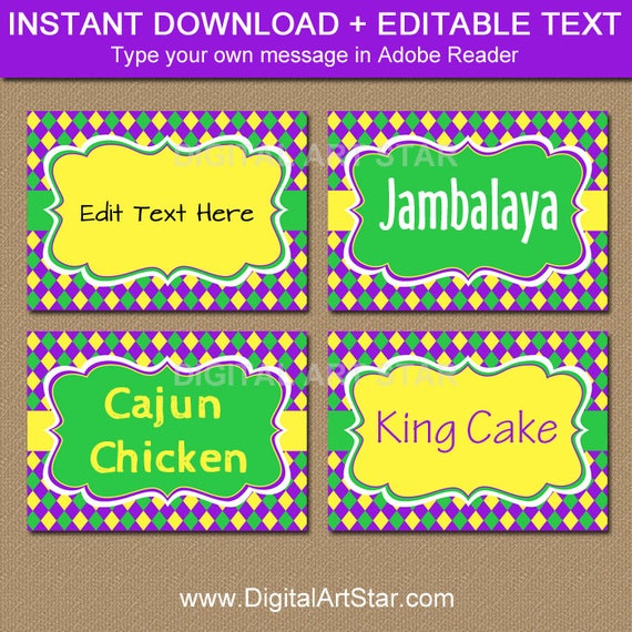 EDITABLE Mardi Gras Labels - Mardi Gras Candy Buffet Labels - Digital Mardi Gras Candy Station Labels - DIY Food Tags - Instant Download M1 Il_570xn