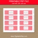 Printable BBQ Utensil Holder, Red Gingham Printable Template, Red and ...