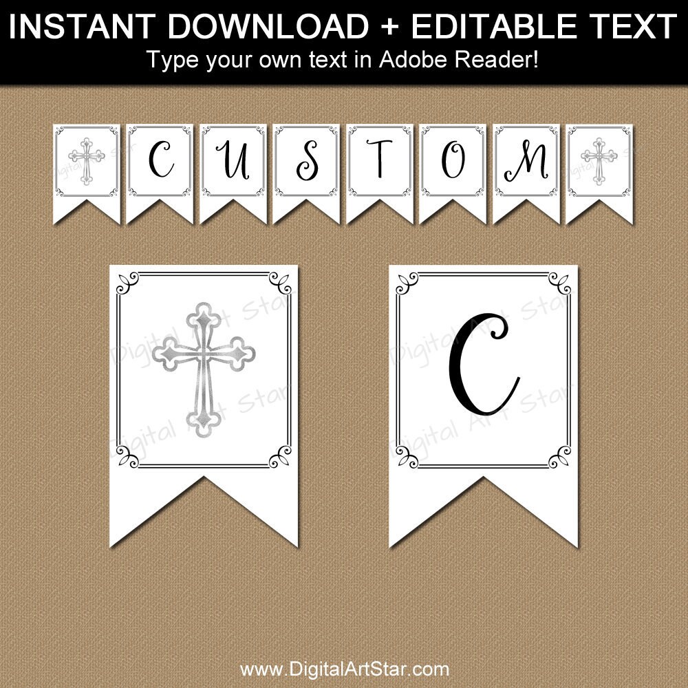 First Communion Banner Template First Communion Decorations Within Free Printable First Communion Banner Templates