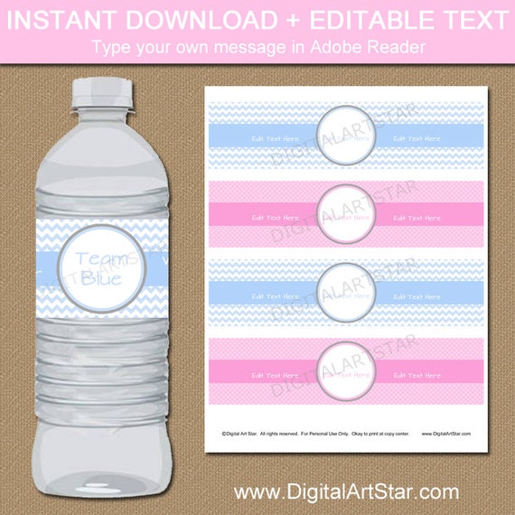 Gender Reveal Party, Gender Reveal Ideas, Boy or Girl Baby Shower Decor, Water Bottle Labels, He or She Labels, Twins 1st Birthday Ideas BB1 Il_570xn