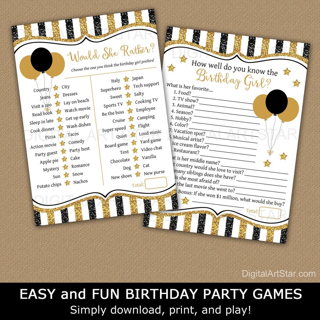 Birthday Game Bundle, 50th Birthday Games Printable, Who Knows the ...