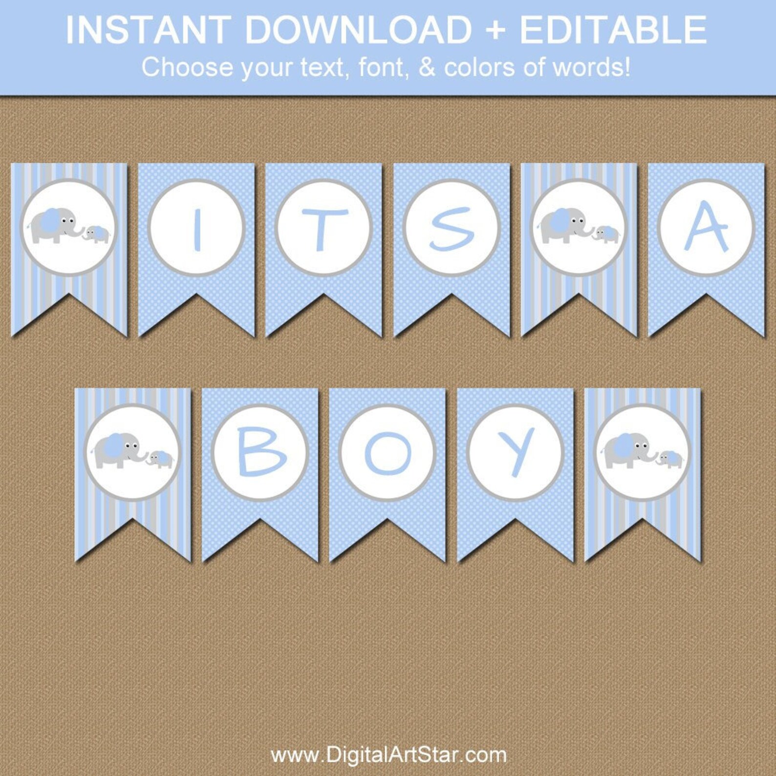 Printable Baby Shower Banner EDITABLE Baby Shower Banner Etsy